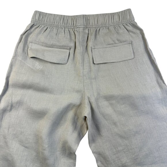 Zara Womens Pants 100% Linen Slacks Beige Sz XS Elastic Waist Bohemian pants - Picture 6 of 12